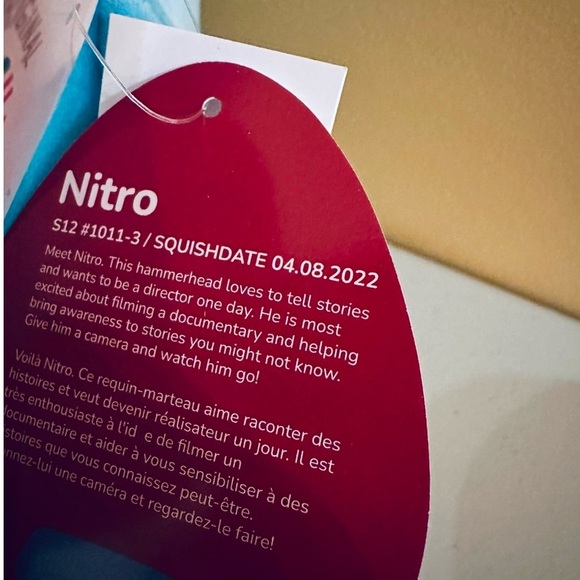 NWT 12” Nitro the Hammehead Shark Squishmallow Valentine's Day - Picture 4 of 4